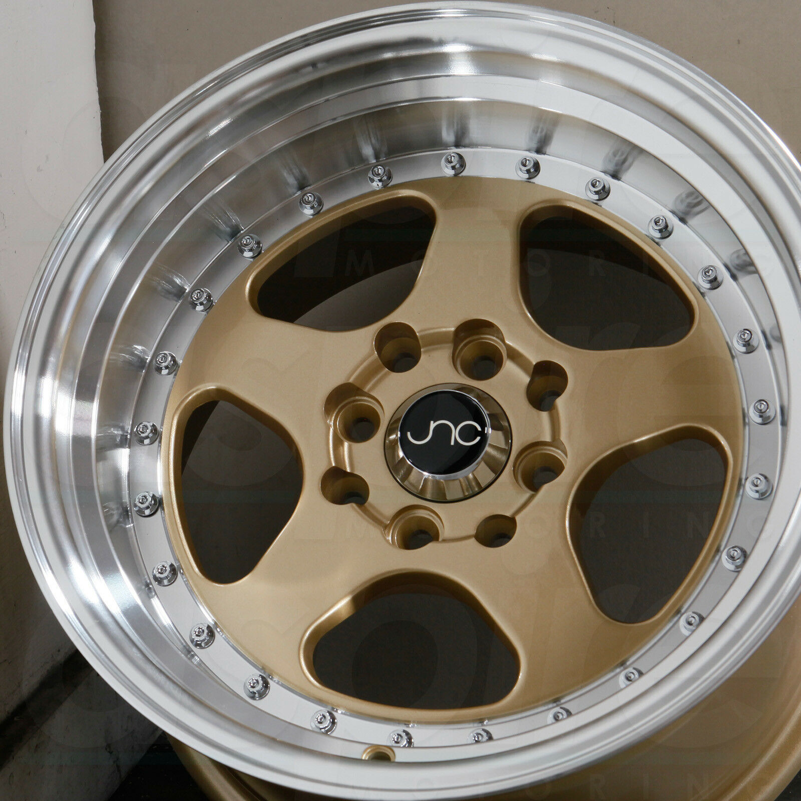 15x8 Jnc 010 4x1004x1143 20 Gold Machine Lip Wheel Rims Set4 Wheels 