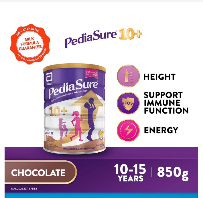 1 X Pediasure 10+ Chocolate 850g Free Express Shipping DHL Longlife
