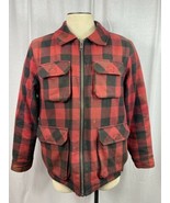 Vintage Dickies Flannel Jacket Lined Red Black Buffalo Plaid Full Zip Up... - $34.65