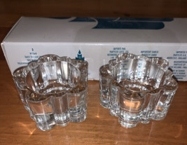 Partylite P7269 Daisy Tealight Glass Tealight Holders Set of 2 USED - $7.92