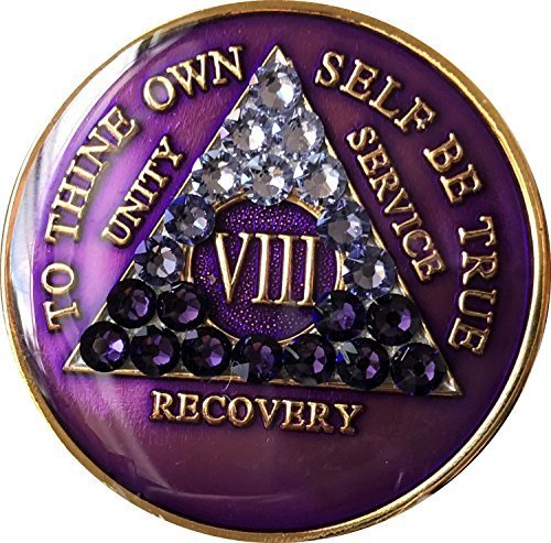 8 Year AA Medallion Purple Tri-Plate Transition Swarovski Crystal Chip VIII