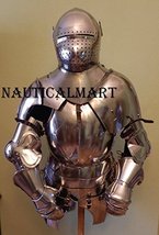 Knight Suit of Armor Breastplate with Helmet Medieval Armor Authentic Costume