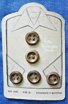 Lady Washington Pearls 5 Brown Glass Buttons vintage 1/2&quot; - $12.30