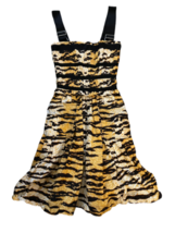 Dolce & Gabbana Corseted Tiger Stripe Sleeveless Dress Size 36 D&G Women Pleated image 6