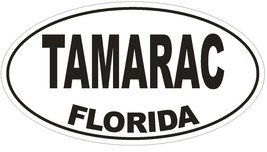 Tamarac Florida Oval Bumper Sticker or Helmet Sticker D1602 Euro Oval - $1.39+
