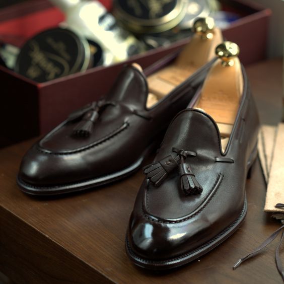 handmade leather shoes for men custom leather men's dress loafer shoes
