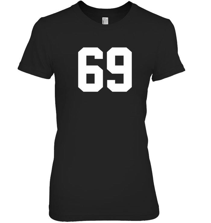 69 Sports Jersey Number T Shirt for Team Fan Player 69 - Tops