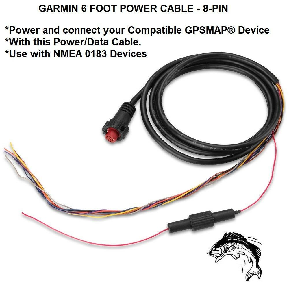 GARMIN POWER CABLE 6FOOT 8PIN FOR COMPATIBLE GPSMAP® DEVICE (59957)