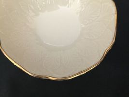Vintage Lenox Cream Beige 24k Gold Rim Encrusted Bowl Made in USA Leaf Leaves image 4