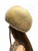 Golden Island Fox Fur Hat Natural Color Saga Furs Beanie Fur Hat Golden Fur image 2