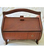 Vintage 1960s Danish Modern Curved Wood Sewing Box - £81.54 GBP