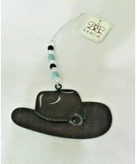 Western Cowboy Christmas Ornament Painted &quot;Rusty&quot; Metal Cowboy Hat South... - $9.50