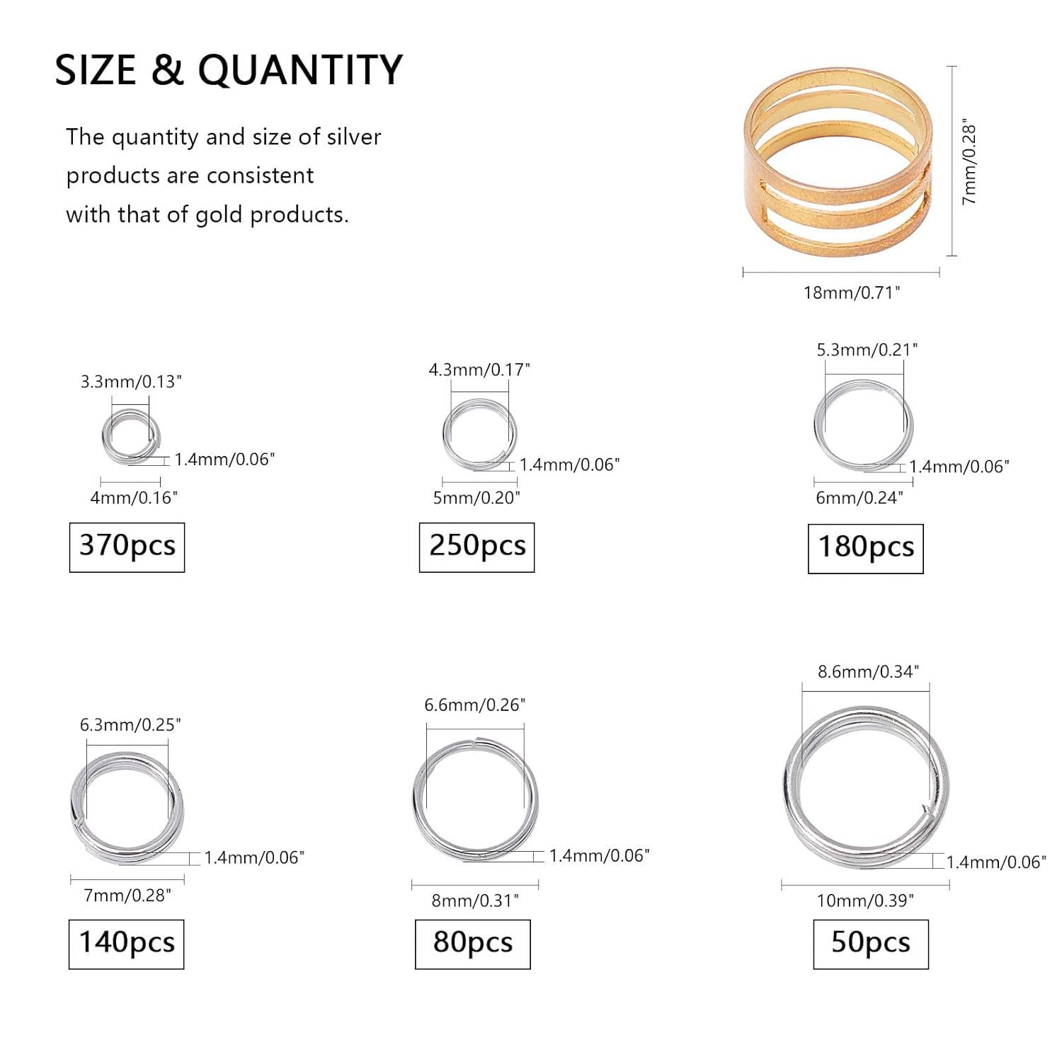 Uxcell 25mm Jump Rings, 100 Pack Metal O Ring Open Jump Rings for