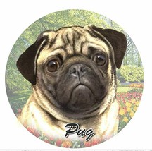 Pug Fawn Dog Absorbent Car Coaster Stoneware Auto drink Cup Holder - $8.99