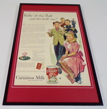 1942 Carnation Milk Framed 11x17 ORIGINAL Vintage Advertising Poster