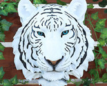 Rare Blue Eyed White Tiger Wall Bust Sculpture Blue Ice Predator Forest ... - $81.99