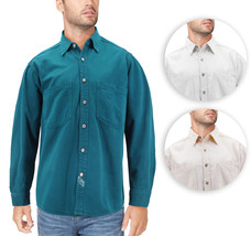 Men’s Cotton Denim Button Down Long Sleeve Casual Jean Dress Shirt