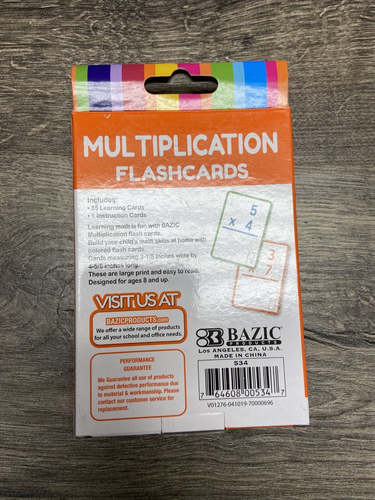 Bazic 36 Count Multiplication Mathematics Times Tables Practice Flash