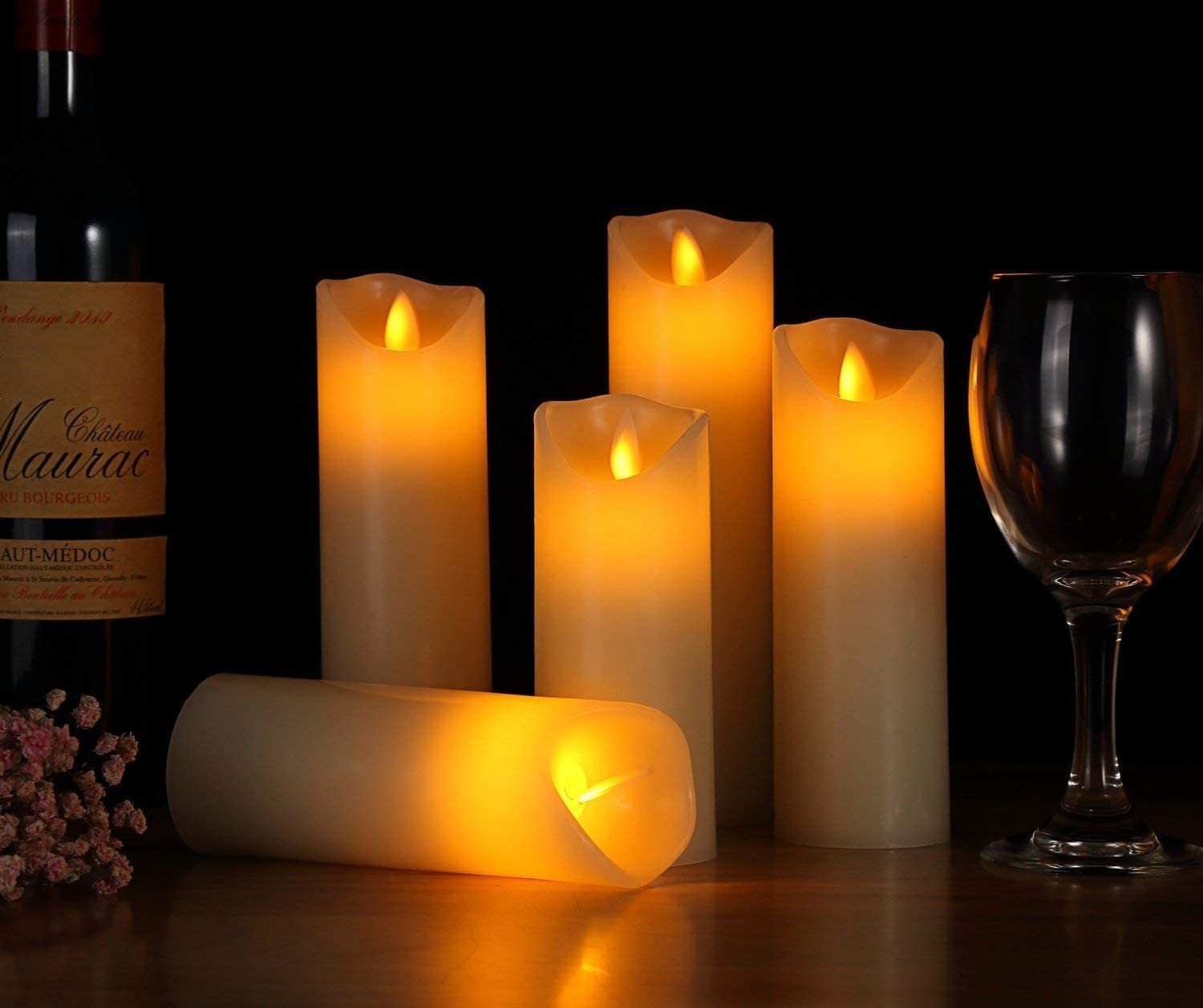 Luminara Flickering Pillar Candle Moving Wick Flameless Led Remote
