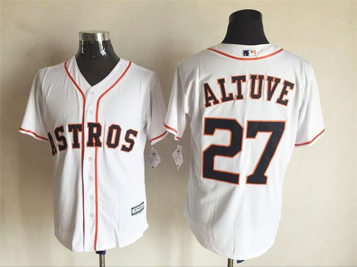 Youth/Kids Jose Altuve 27 Houston Astros Away Baseball Jersey White