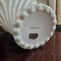 Vintage Milk Glass Vase or Planter with Raised 3D Flowers Roses, maybe Lefton? image 10