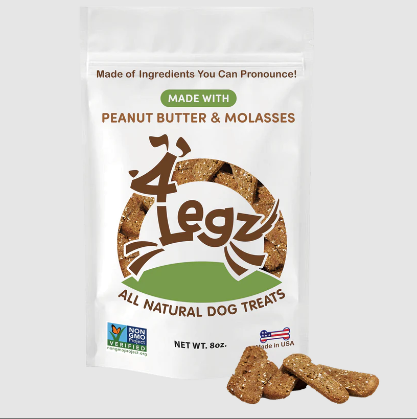 4Legz, Kitty Roca, Organic, Crunchy Dog Cookies Peanut Butter and