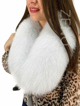 Arctic Fox Fur Collar 40' (100cm) Saga Furs Pure White Color Fur Scarf Stole image 2