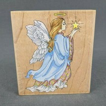 Stamps Happen Celestial Angel Wood Mounted Rubber Stamp #80020 Heaven Religious - $7.80