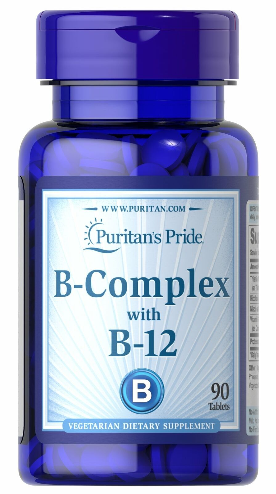 Puritan's Pride Vitamin B-Complex And Vitamin B-12 - 90 Tablets ...