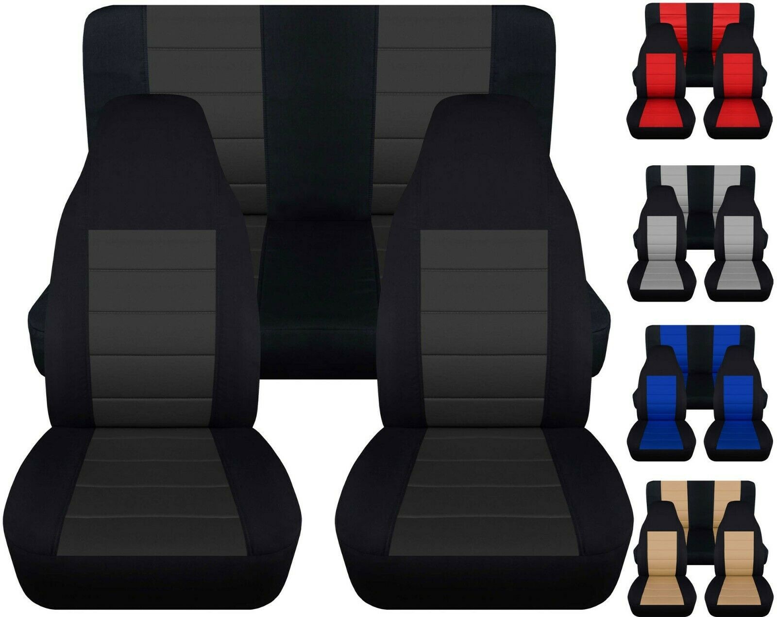 Front and Rear car seat covers Fits Jeep wrangler YJ-TJ-LJ 1985-2006 Nice Colors