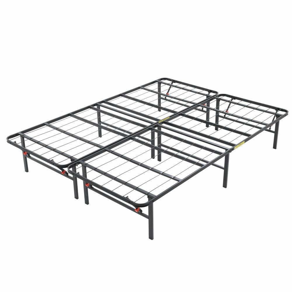 Platform Bed Frame Metal Center Support Legs Caps Queen King Bedroom
