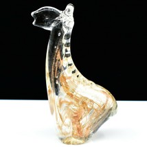 Dynasty Gallery Handmade Amber Swirl Giraffe Glow in the Dark Art Glass Figurine image 1