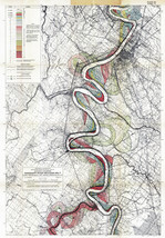 Sheet 15 - 1944 Harold Fisk Map Mississippi River Meander Belt Alluvial ... - $13.81+
