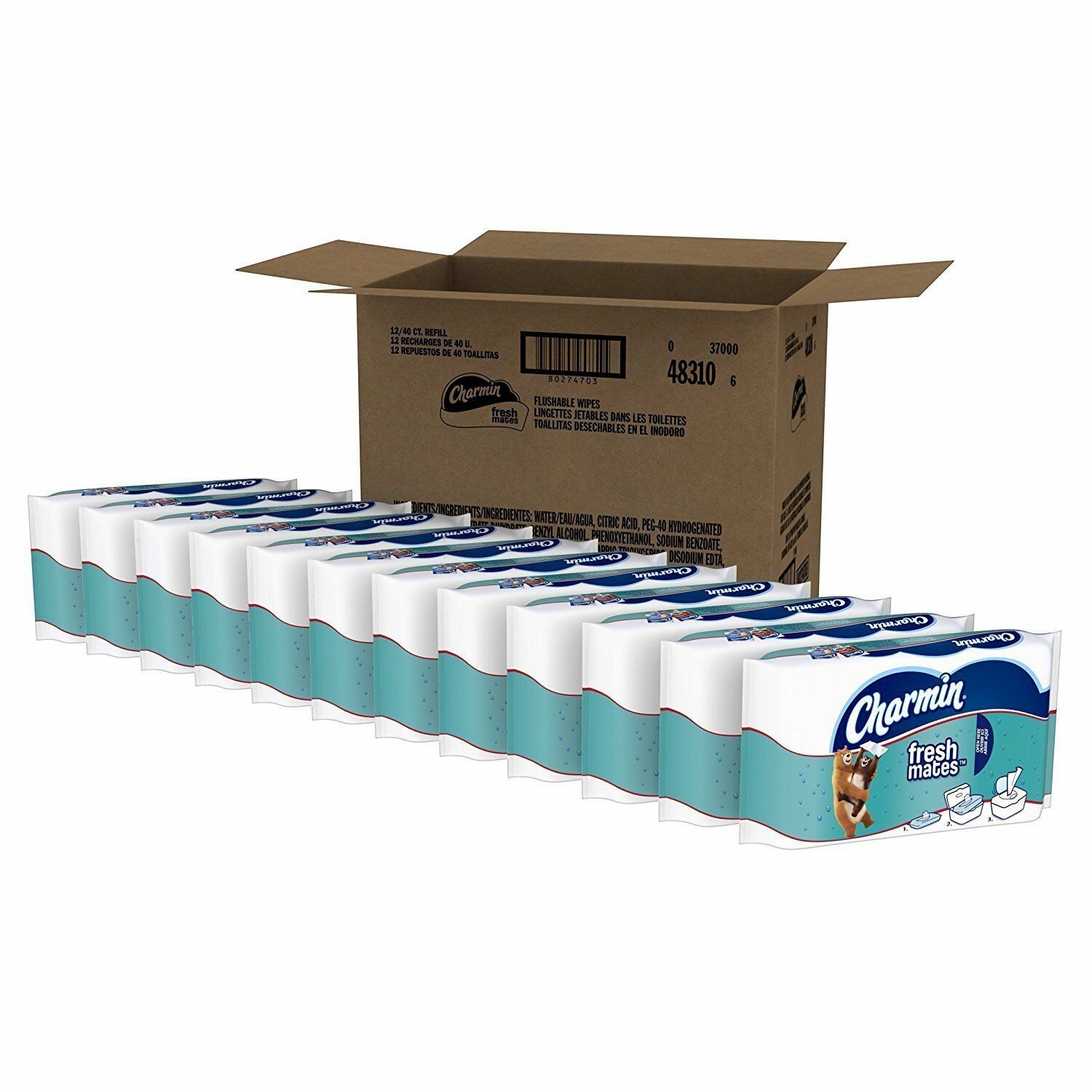 Charmin Freshmates Flushable Wet Wipes Toilet Paper Bathroom 40 Count