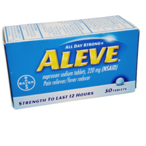 2 Aleve All Day Strong Naproxen Sodium 220mg Pain Reliever 50 Tablets Xp 07/2023 - $13.43