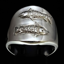 Sterling silver Zodiac ring sign Pisces The Artistic Fish Horoscope symb... - $80.00