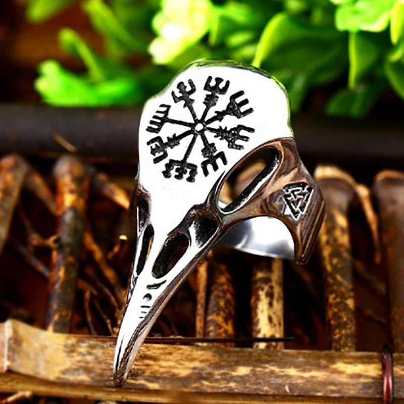 steel soldier vintage Punk olecranon viking amulet  Ring men Stainless Steel per