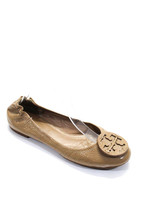 Tory Burch Womens Slip On Round Toe Reva Ballet Flats nude tumbled Leather 8  - $89.00