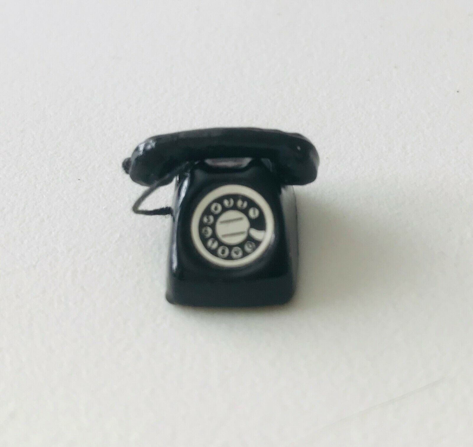 1:12 Scale Miniature Dollhouse  Black Rotary  Telephone