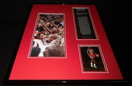 Michael Jordan Facsimile Signed Framed 16x20 Photo Display Bulls 5th Title