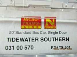 Micro-Trains # 03100570 Tidewater Southern 50' Standard Box Car # TS 501 N-Scale image 5