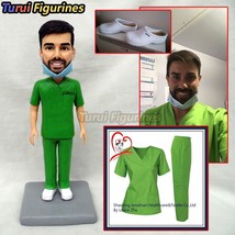 Turui Figurines polymer clay doll Custom man with pet figurine Bride and... - $78.00