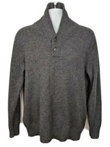 J.Crew Merino Wool Sweater Mens Size M Gray Long Sleeve Knit Pullover  - $44.11