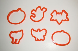 Halloween Cookie Cutters Set of 6 Ghost Pumpkin Bat Cat Wilton Plastic - $5.81