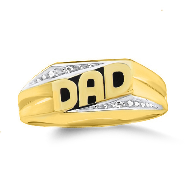 02.3Ct 14k Yellow Gold Plated White CZ Diamond Engagement Men`s DAD Ring.