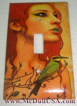 Artist Lady & Bird Toggle Light Switch Duplex Outlet Wall Cover Plate Home Decor image 2