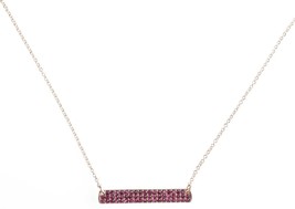 Cohesive Jewels Gold Plated Pink Cubic Zirconia Crystal Pave Bar Necklace NWT