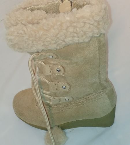 13 4 1 5, Faded Glory Youth Girls Black Shearling Boots 12 3