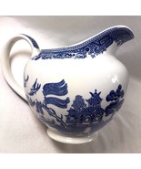 VTG Blue Willow Porcelain Ware Made in England Pitcher 5.75&quot; tall - $41.18