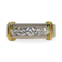 Platinum &amp; 18K Yellow Gold Diamond Ring, 1.00tdw, 16.3g - $2,821.50